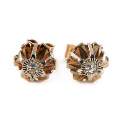 Tuotekuva 18K kultaiset kukka-aiheiset timanttikorvakorut 0,04 ct, 7,7 mm