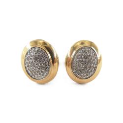 Tuotekuva Soikeat timanttinappikorvakorut 0,03 ct, 14K kulta, 9 mm