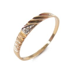 Tuotekuva Kuvioitu 14K kultainen timanttisormus 0,003 ct, 18 mm